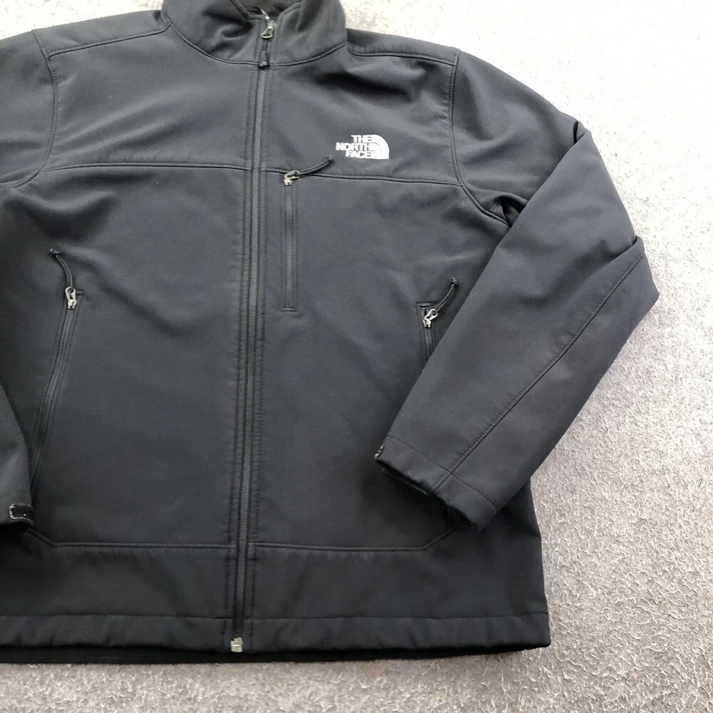 The North Face Jacket Mens Medium Black Softshell Fleece Full Zip Outdoor